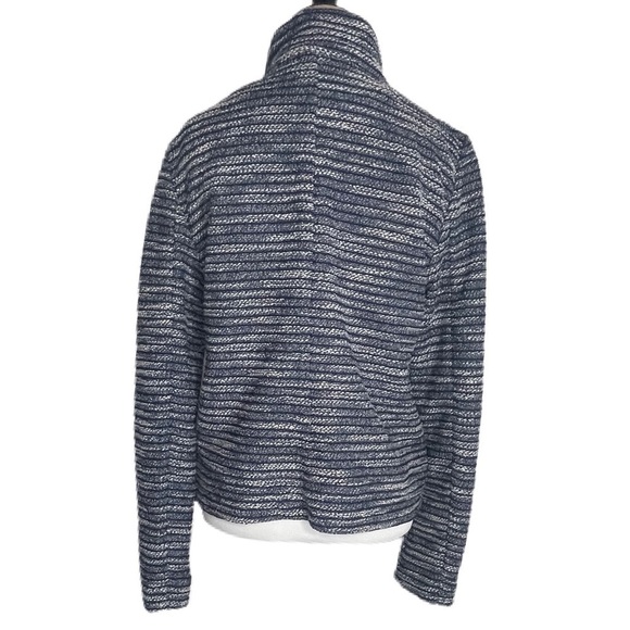 Loft blue and white striped tweed side zip jacket - Picture 7 of 8